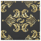 Vintages Blumenmuster aus Gold und Schwarz Stoff (Muster)