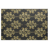 Vintages Blumenmuster aus Gold und Schwarz Stoff (Fat Quarter (45,7 x 55,9 cm))