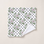 Vintages Blumenmuster Badhandtuch Set (Waschlappen)