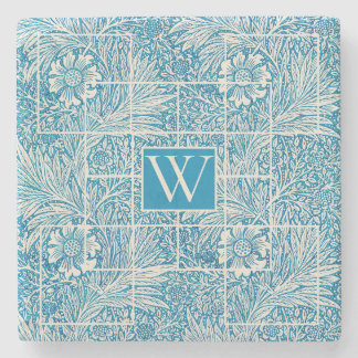 Vintages Blumenmuster Blau und Weiß Steinuntersetzer