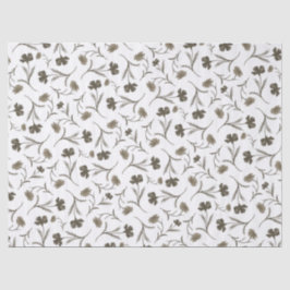 Vintages Blumenmuster Chic Stilvoll Grau Seidenpapier