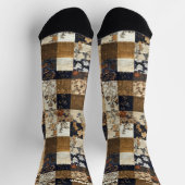 Vintages Blumenmuster - Custom Navy & Beige Socken (Oben)