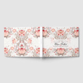 Vintages Blumenmuster Damask BegräbnisGästebuch Gästebuch (Voll)