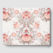 Vintages Blumenmuster Damask BegräbnisGästebuch Gästebuch (Rückseite)