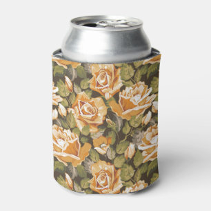 Vintages Blumenmuster der gelben Rosen Dosenkühler