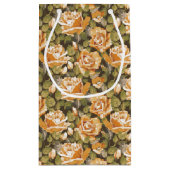 Vintages Blumenmuster der gelben Rosen Kleine Geschenktüte (Rückseite)