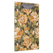 Vintages Blumenmuster der gelben Rosen Klemmbrett (Rechts)