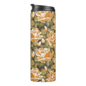 Vintages Blumenmuster der gelben Rosen Thermosbecher (Nach rechts gedreht)