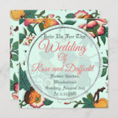 Vintages Blumenmuster Einladung (Vorne/Hinten)