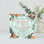 Vintages Blumenmuster Einladung (Stehend Vorderseite)