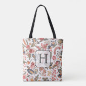 Vintages Blumenmuster Elegant Mit Monogramm Tasche (Rückseite)