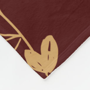 Vintages Blumenmuster - Elegantes Burgund & Gold Fleecedecke