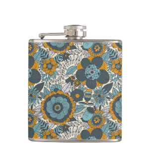 Vintages Blumenmuster Flachmann