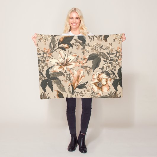 Vintages Blumenmuster Fleece Blankon (Beispiel)