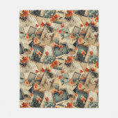 Vintages Blumenmuster Fleecedecke (Vorderseite)