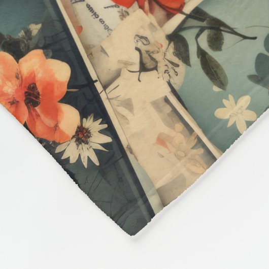 Vintages Blumenmuster Fleecedecke (Ecke)