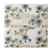 Vintages Blumenmuster Fliese (Vorderseite)