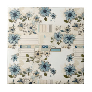 Vintages Blumenmuster Fliese