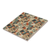 Vintages Blumenmuster Fliese (Seite)