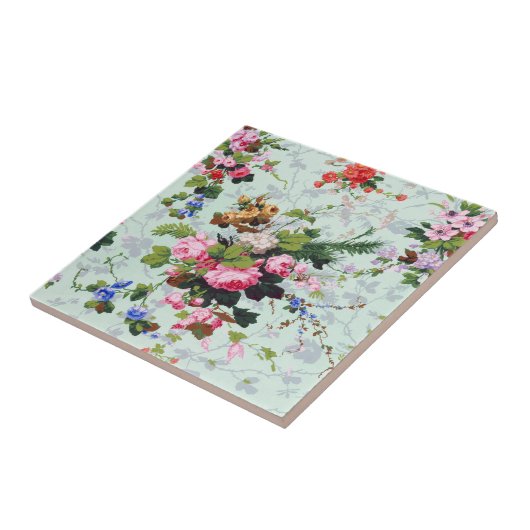 Vintages Blumenmuster Fliese (Seite)