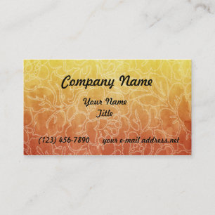 Vintages Blumenmuster gelb orange Visitenkarte