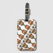 Vintages Blumenmuster Gepäckanhänger (Vorderseite Vertikal)