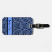 Vintages Blumenmuster Gepäckanhänger (Vorderseite horizontal)