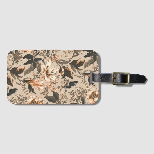 Vintages Blumenmuster - Gepäckstück Gepäckanhänger (Vorderseite (Horizontal))
