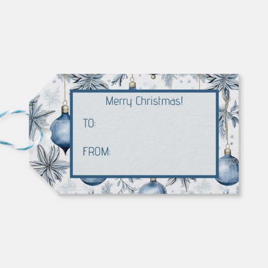 Vintages Blumenmuster Geschenkanhänger (Rückseite Horizontal)