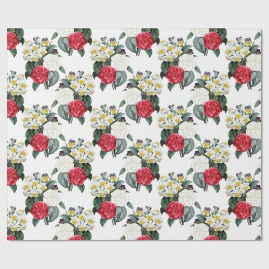 Vintages Blumenmuster Geschenkpapier (Flach)