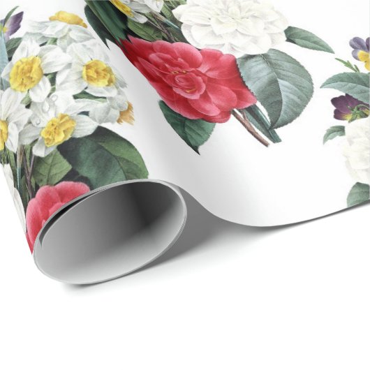 Vintages Blumenmuster Geschenkpapier (Rolleneckpunkt)