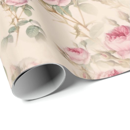 Vintages Blumenmuster Geschenkpapier (Rolleneckpunkt)