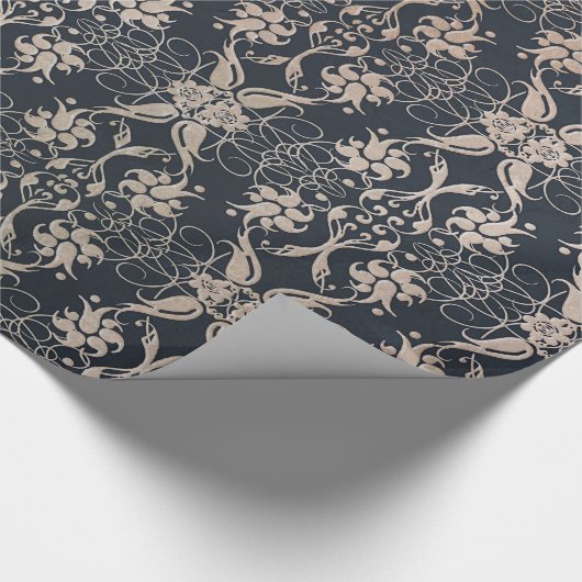 Vintages Blumenmuster Geschenkpapier (Ecke)