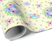 Vintages Blumenmuster Geschenkpapier (Rolleneckpunkt)