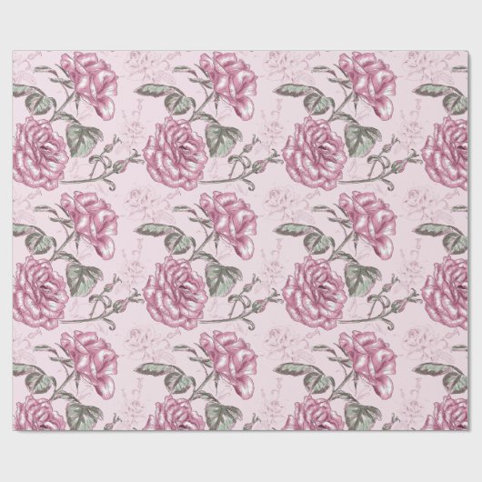 Vintages Blumenmuster Geschenkpapier (Flach)