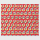 Vintages Blumenmuster Geschenkpapier (Flach)
