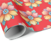 Vintages Blumenmuster Geschenkpapier (Rolleneckpunkt)