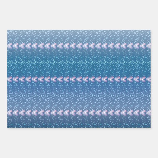 Vintages Blumenmuster Geschenkpapier Set (Vorderseite 3)