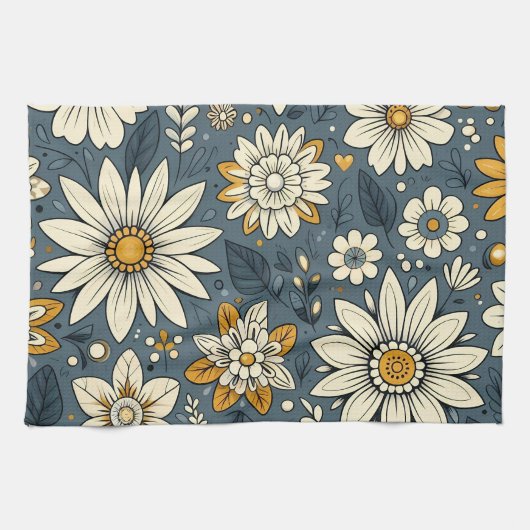 Vintages Blumenmuster Geschirrtuch (Horizontal)