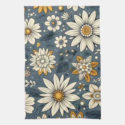 Vintages Blumenmuster Geschirrtuch (Vertikal)