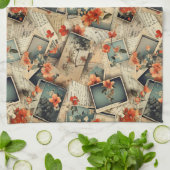 Vintages Blumenmuster Geschirrtuch (Gefaltet)