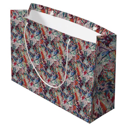 Vintages Blumenmuster Gladiolus Große Geschenktüte (Rückseite Schrägansicht)