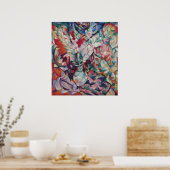 Vintages Blumenmuster Gladiolus Poster (Küche)