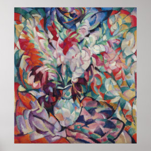 Vintages Blumenmuster Gladiolus Poster