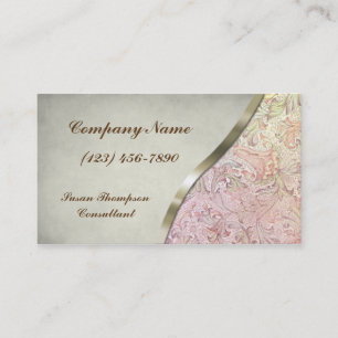 Vintages Blumenmuster Gold Ribbon Cutout Visitenkarte