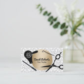 Vintages Blumenmuster Gold-Rundhaarstil Visitenkarte (Stehend Vorderseite)