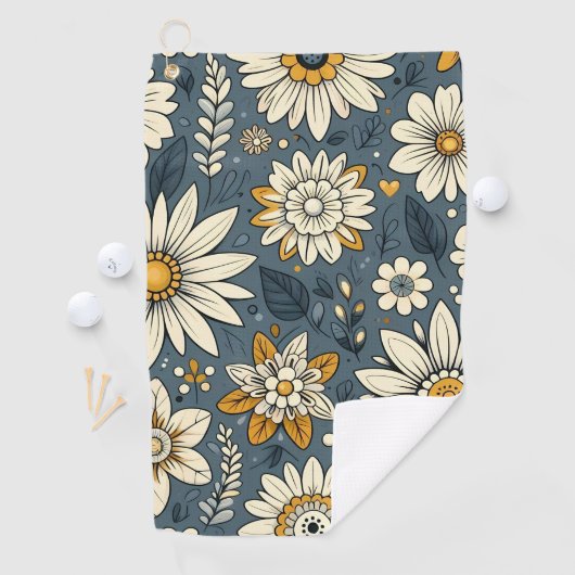 Vintages Blumenmuster Golfhandtuch (Insitu)