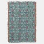 Vintages Blumenmuster Grün Blau Weiß Decke (Vorderseite Vertikal)