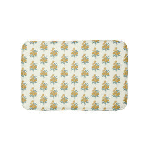 Vintages Blumenmuster Herbst Mustard Gelb Badematte