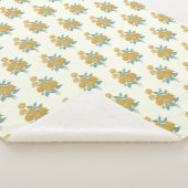 Vintages Blumenmuster Herbst Mustard Gelb Sherpadecke (3/4)
